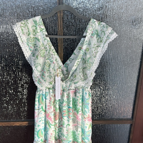 House Of Harlow 1960 x Revolve Tiered Ruffle Pastel Paisley Maxi Dress size med - Picture 4 of 14